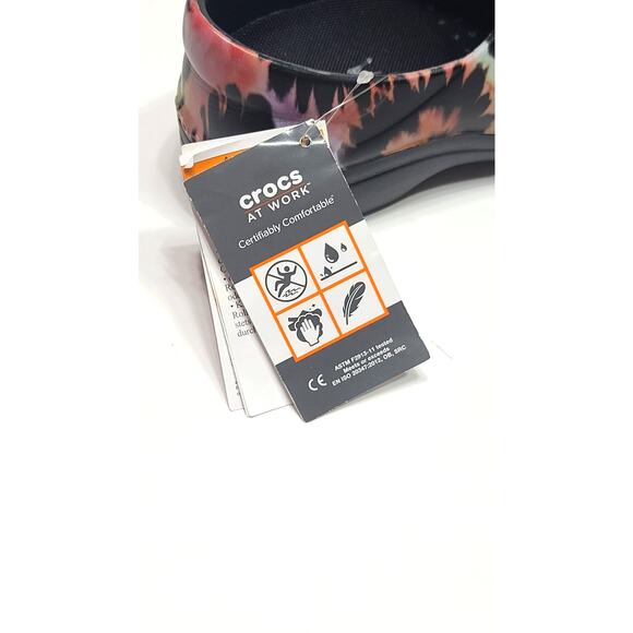 Crocs Neria Pro II Graphic black Tie Dye work clogs women's size 5 NWT - Picture 5 of 7